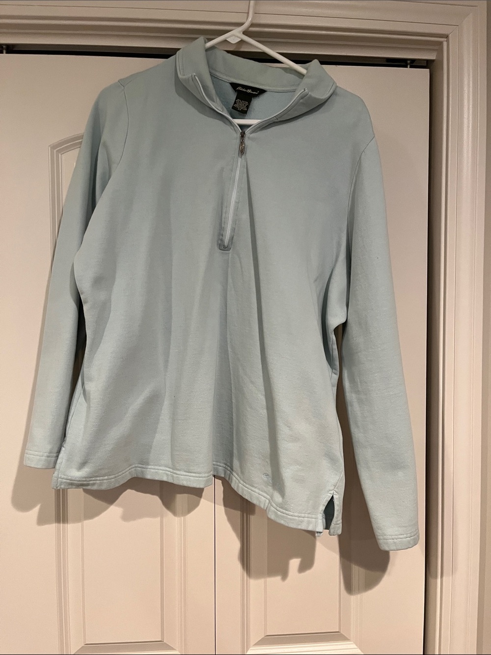 Eddie Bauer Light Blue Quarter-Zip Pullover Sweatshirt